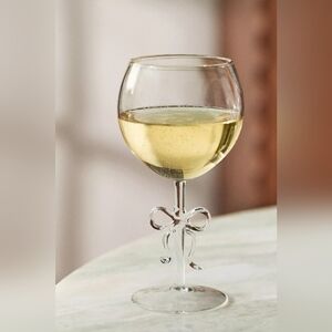Anthropologie Benedita Bow Wine Glass Set Of 2